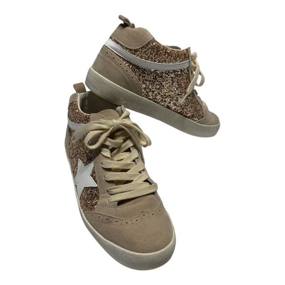 Mi.iM‎ Gold Glitter Sneaker With Star Applique Women's 7.5 Miracle Miles Design - Picture 5 of 16